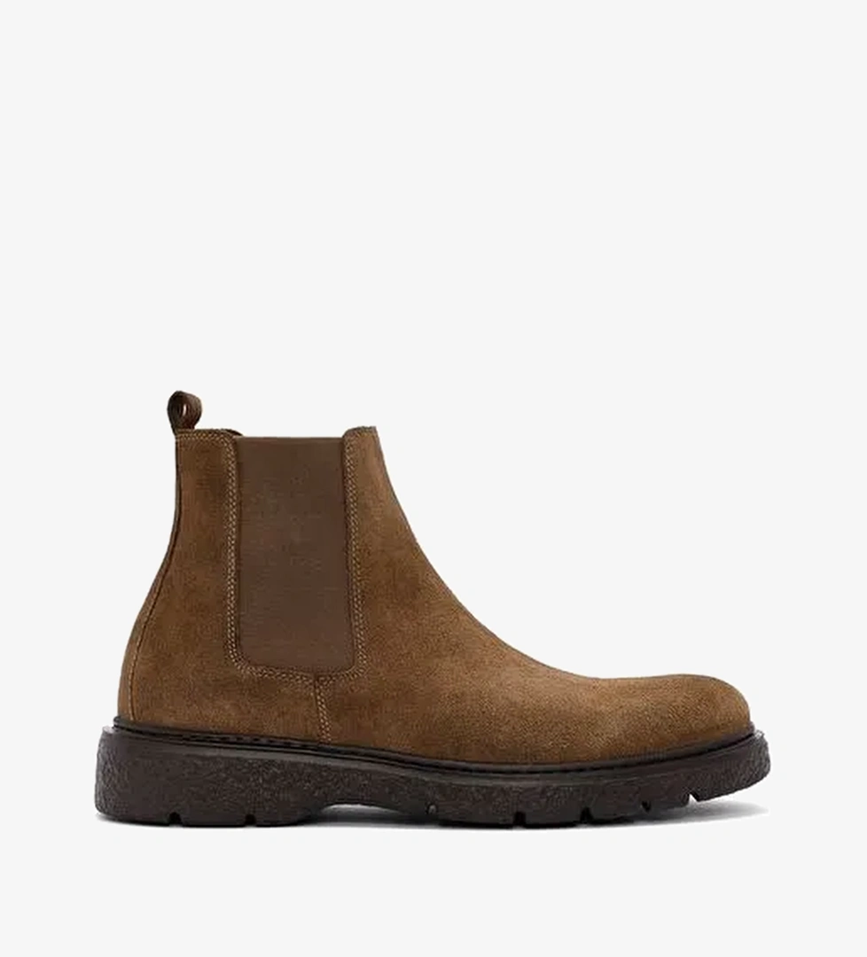 Erkek Vizon Süet Deri Chelsea Bot 25WFD632710 - Görsel 1