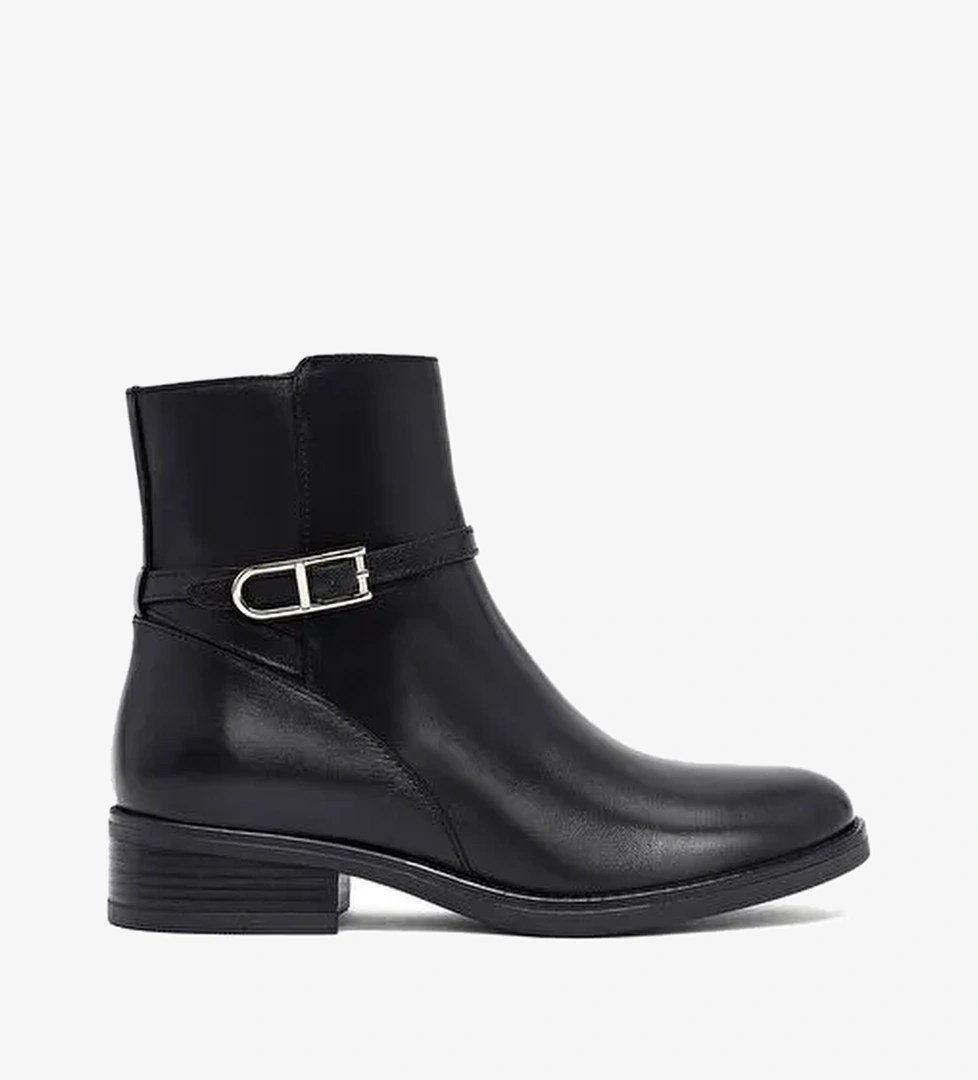 Kadın Siyah Fermuarlı Deri Bot 25WFD281418 - Görsel 1