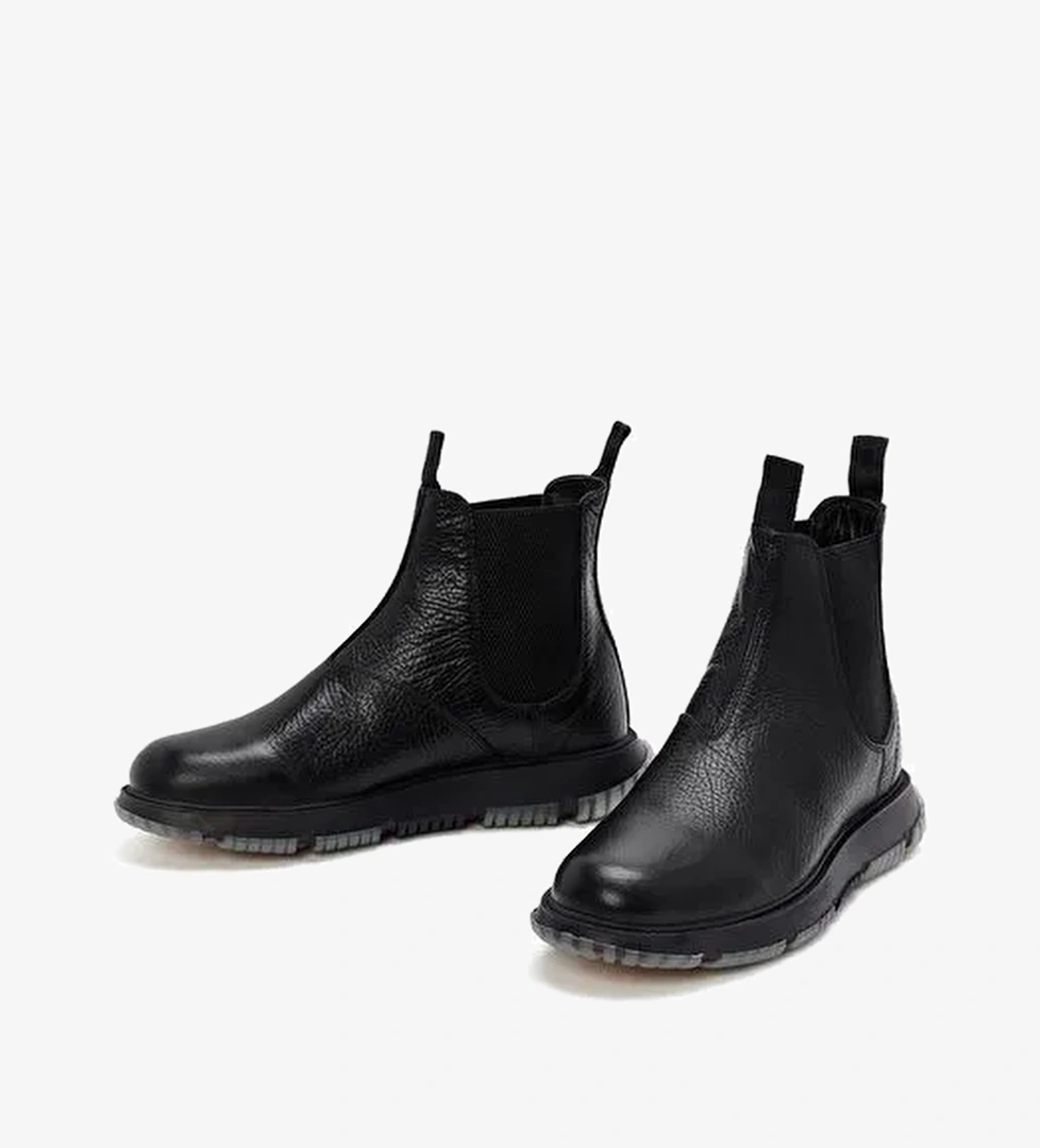 Erkek Siyah Deri Casual Chelsea Bot 25WFD6802FT - Görsel 1