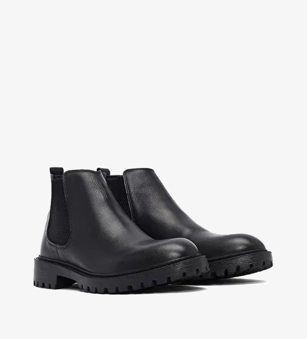 Erkek Siyah Deri Casual Chelsea Bot 25WFD6816FT - Görsel 1