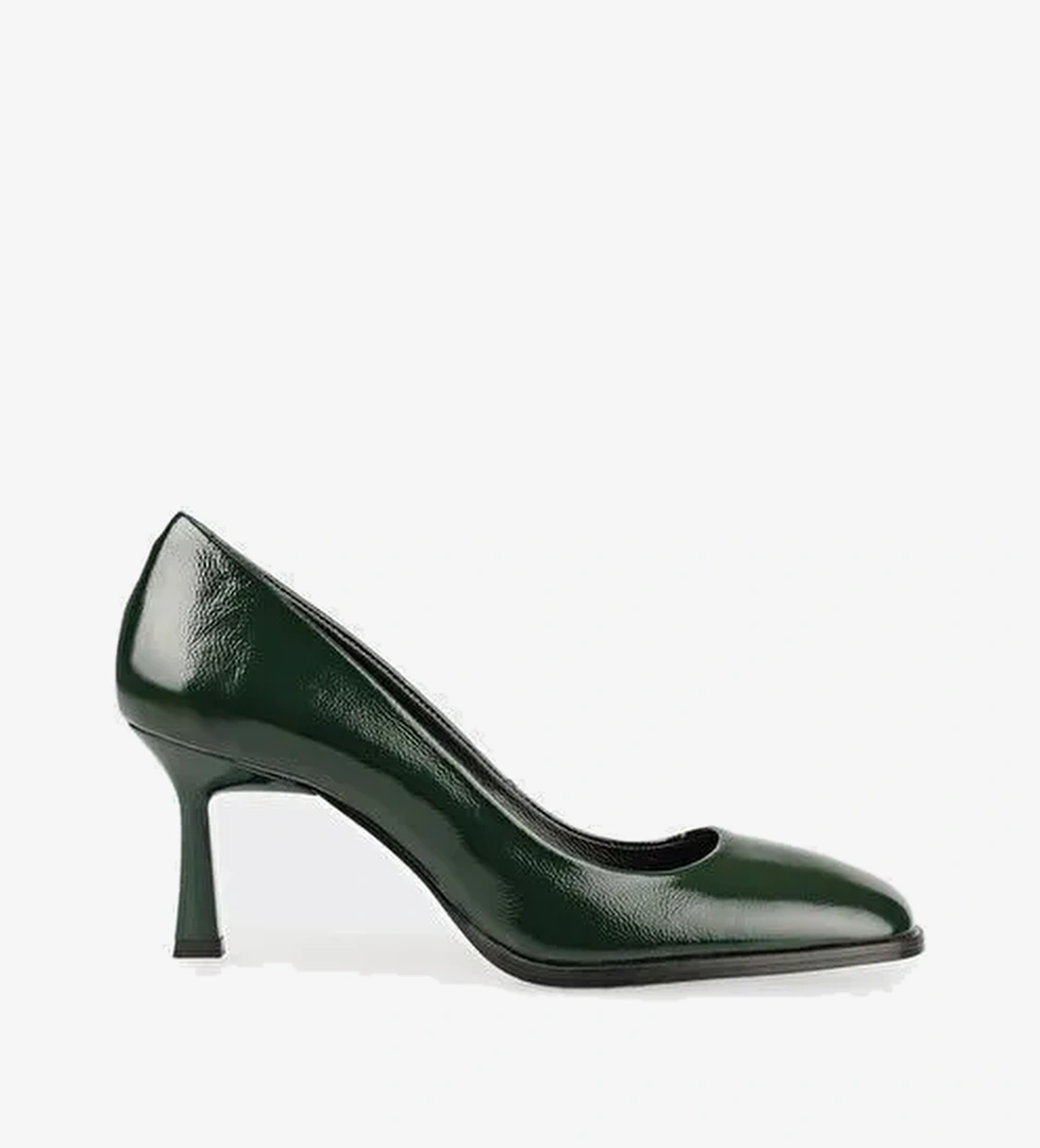 Haki Deri Kadın Ayakkabı - Görsel 1