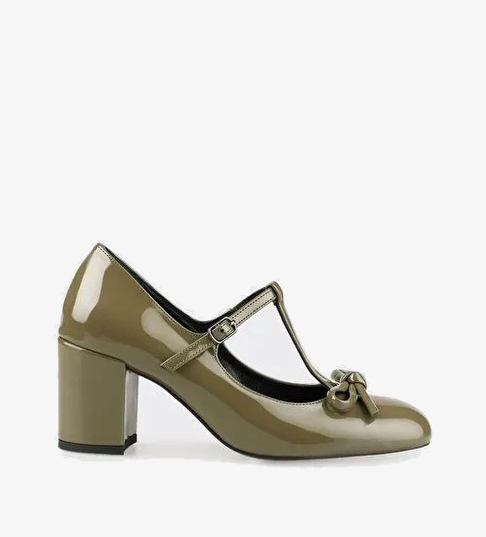 Yeşil Kadın Orta Topuk Ayakkabı - Görsel 1