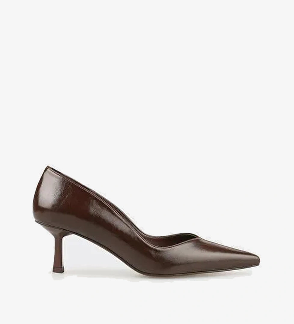 Kahve Kadın Orta Topuk Ayakkabı - Görsel 1