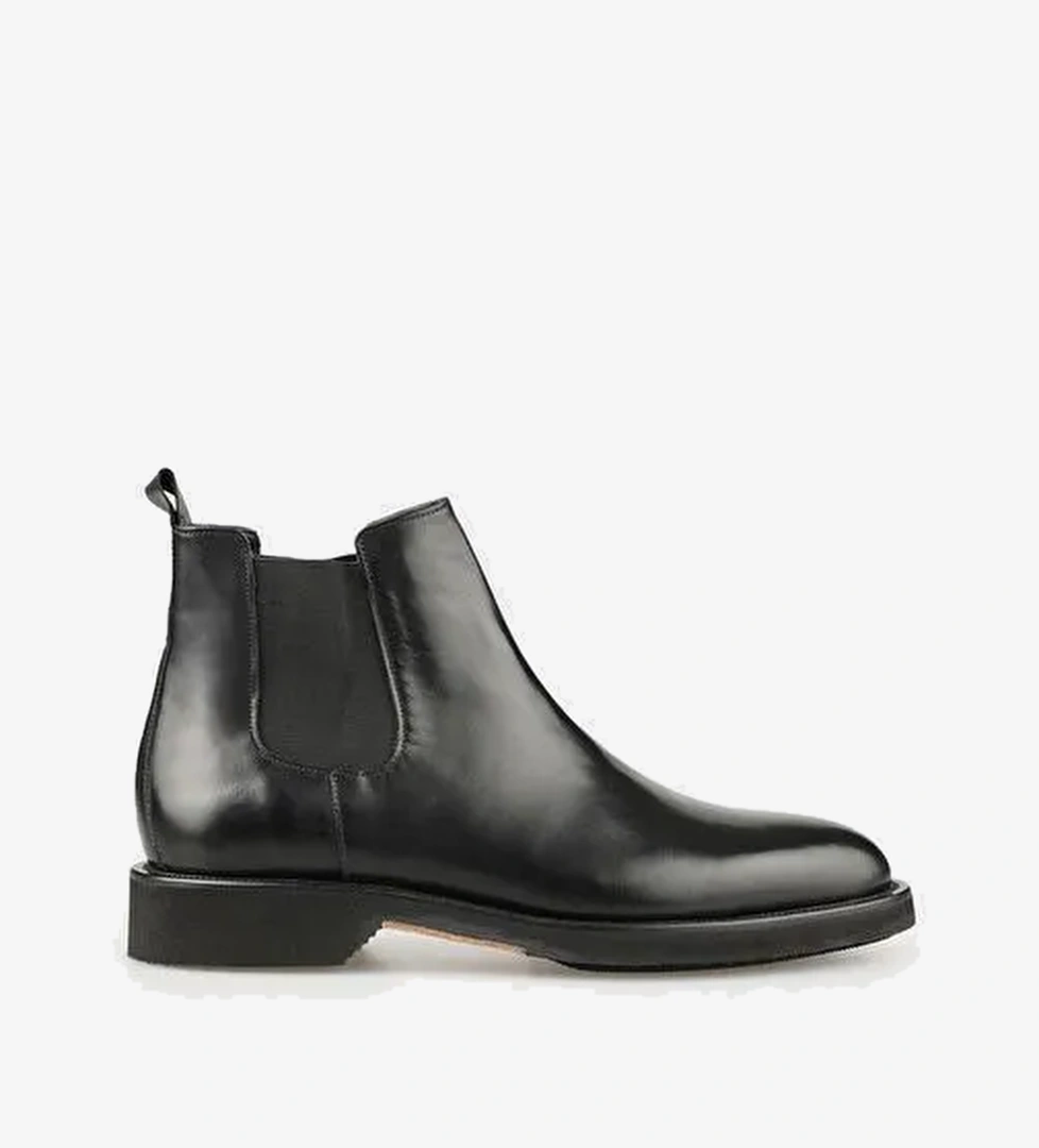 Siyah Deri Erkek Klasik Bot - Görsel 1