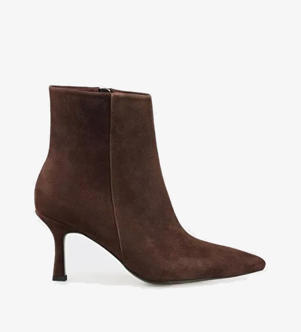 Kahve Deri Kadın Klasik Bot - Görsel 1