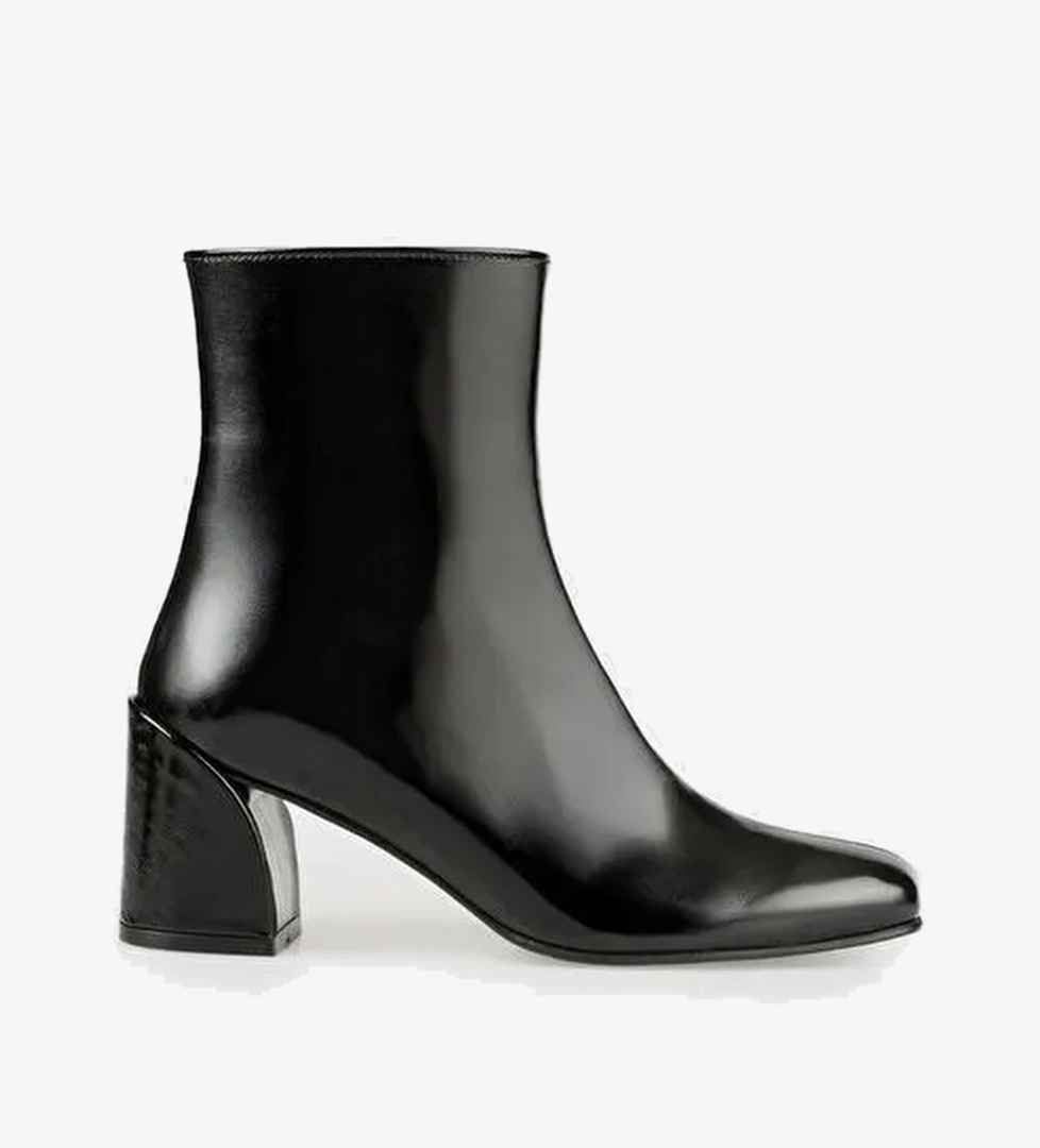 Siyah Deri Kadın Klasik Bot - Görsel 1