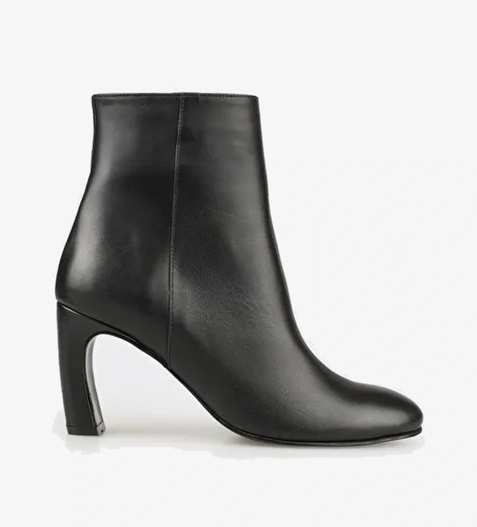 Siyah Deri Kadın Klasik Bot - Görsel 1