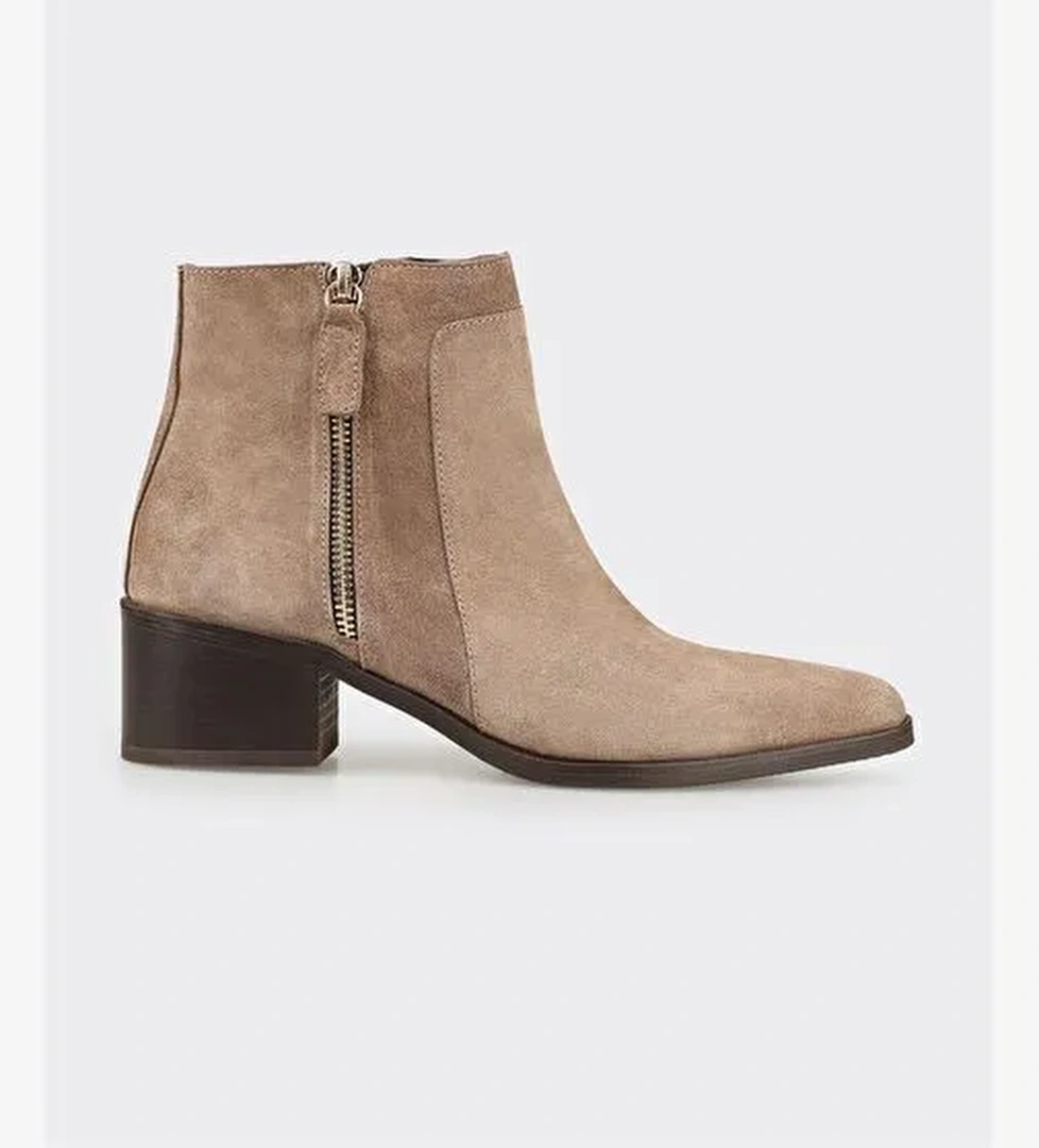 Vizon Deri Kadın Klasik Bot - Görsel 1