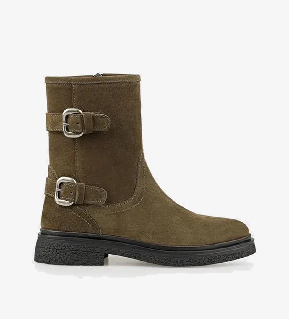 Yeşil Deri Kadın Günlük Bot - Görsel 1