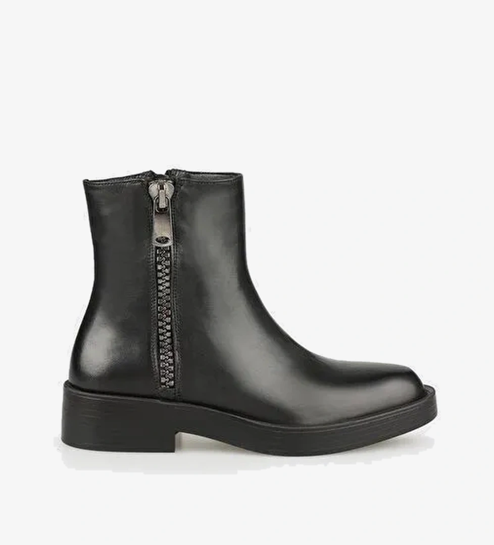 Siyah Deri Kadın Günlük Bot - Görsel 1