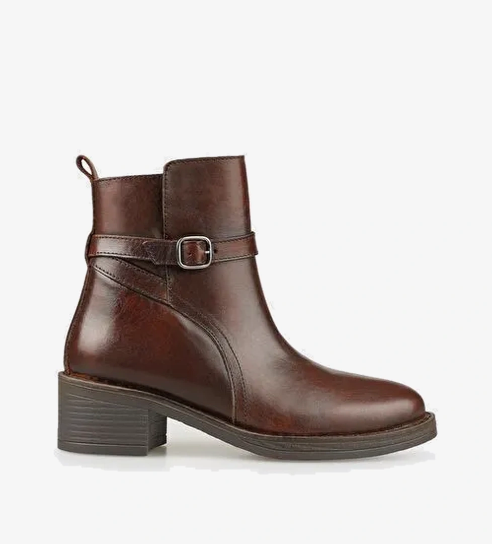 Kahve Deri Kadın Günlük Bot - Görsel 1