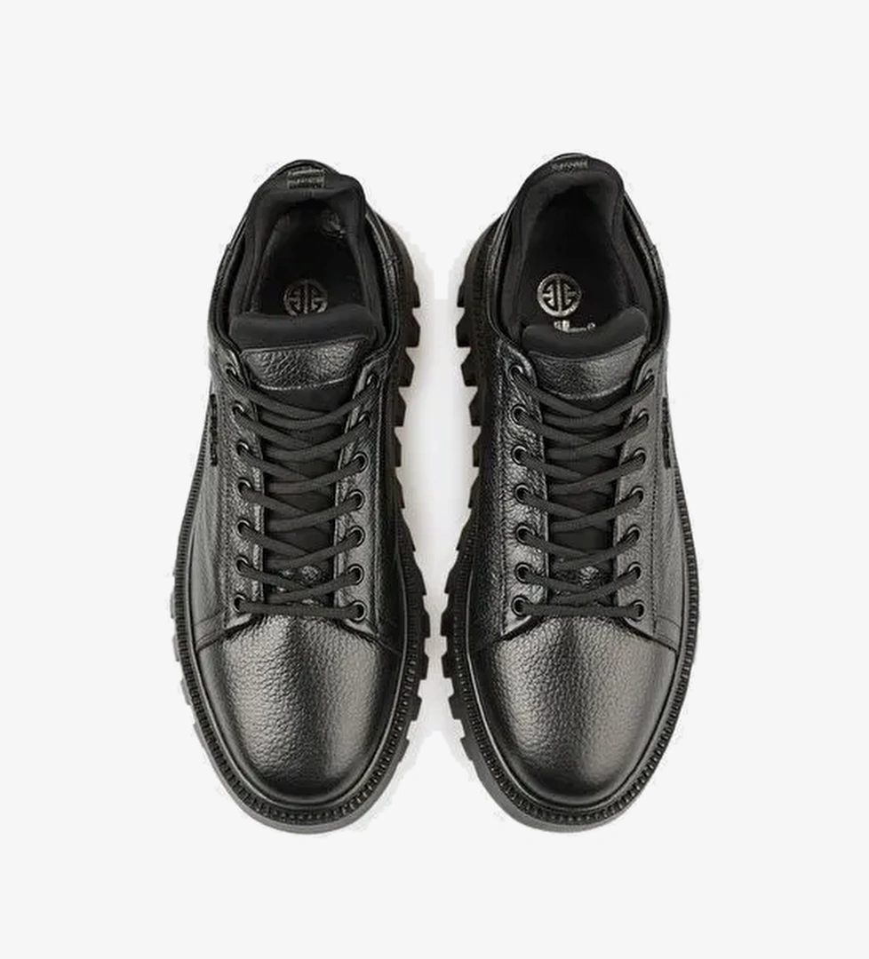 Siyah Deri Erkek Spor Ayakkabı - Görsel 1