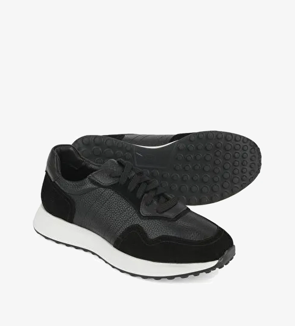 Ziya, Erkek Hakiki Deri Sneaker 1531026Z265 Siyah - Görsel 1