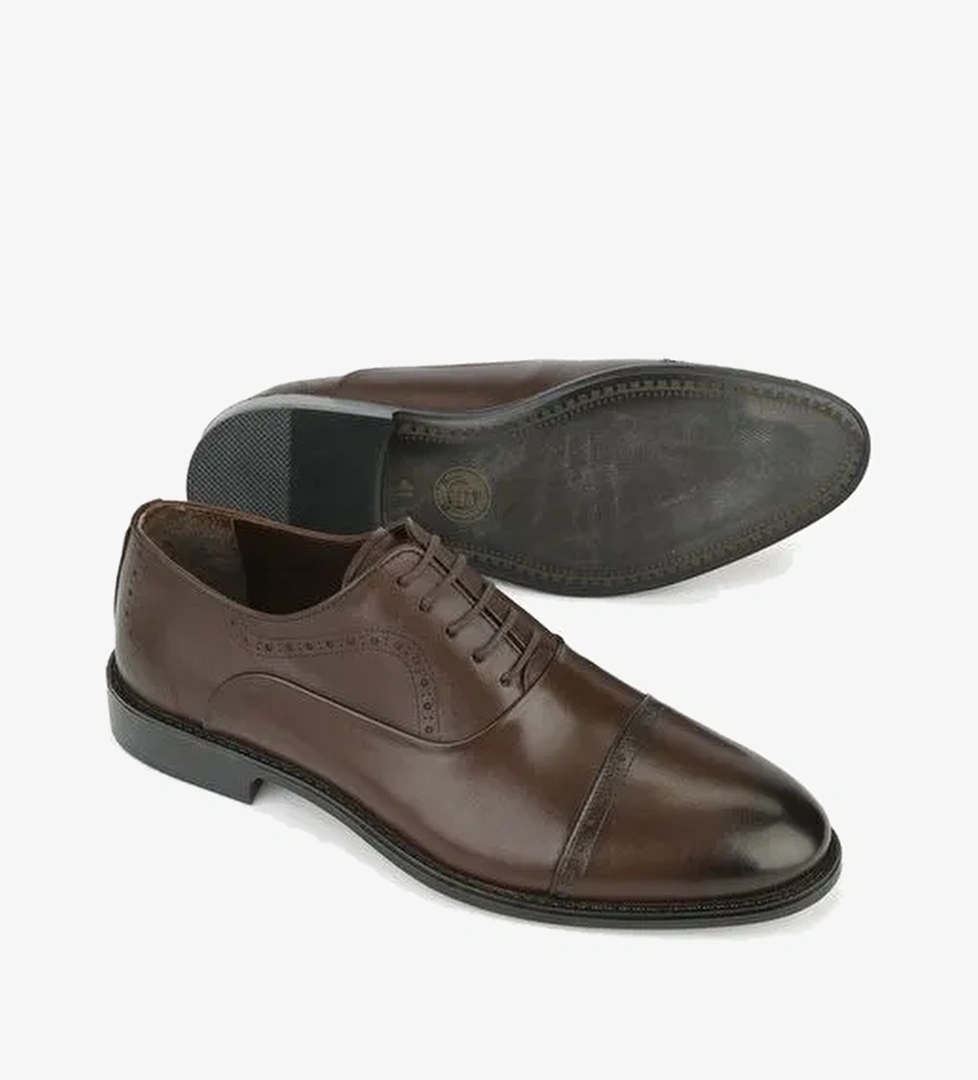 Ziya, Erkek Hakiki Deri Klasik Ayakkabı 153985Z701 Kahve - Görsel 1