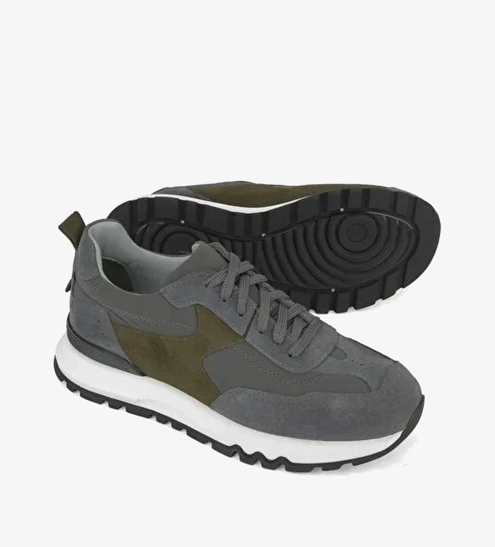 Ziya, Erkek Hakiki Deri Sneaker 153983Z2600 Gri - Görsel 1