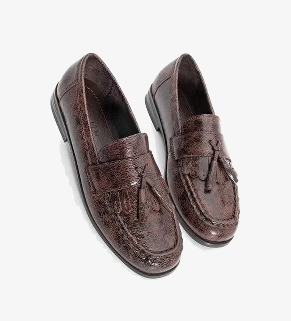 Kadın Loafer Püsküllü Günlük Ayakkabı Loriza Kahve - Görsel 1
