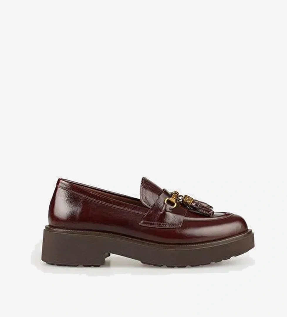 Kahve Deri Kadın Günlük Ayakkabı - Görsel 1