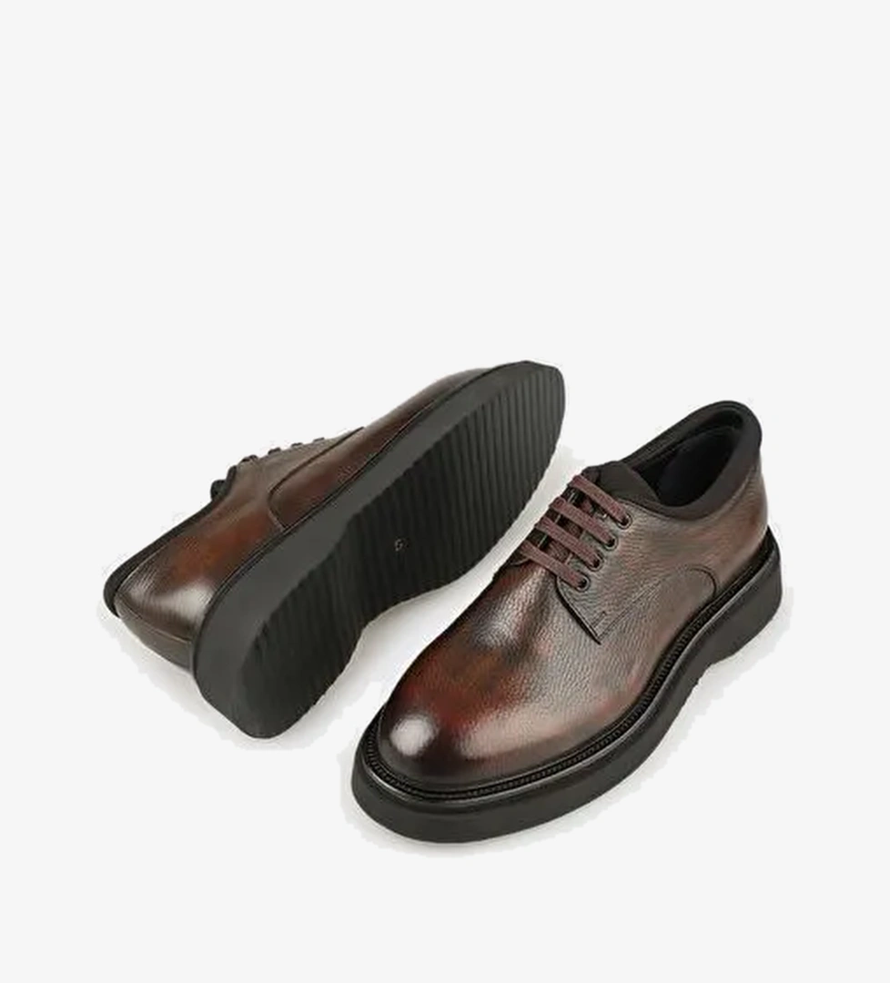 Kahve Deri Erkek Günlük Ayakkabı - Görsel 1