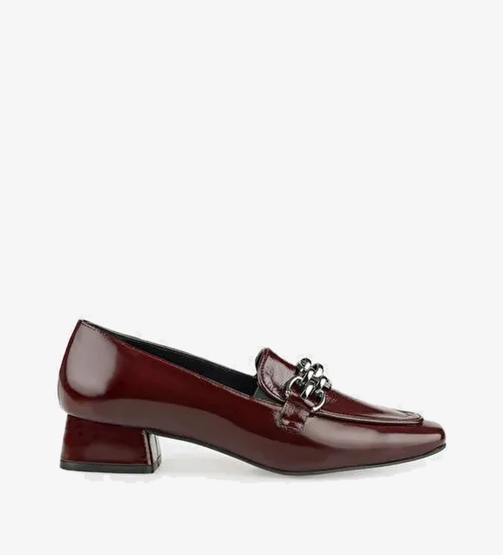 Bordo Deri Kadın Ayakkabı - Görsel 1