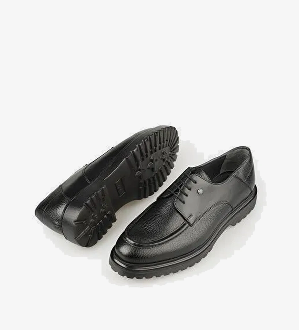 Siyah Deri Erkek Günlük Ayakkabı - Görsel 1