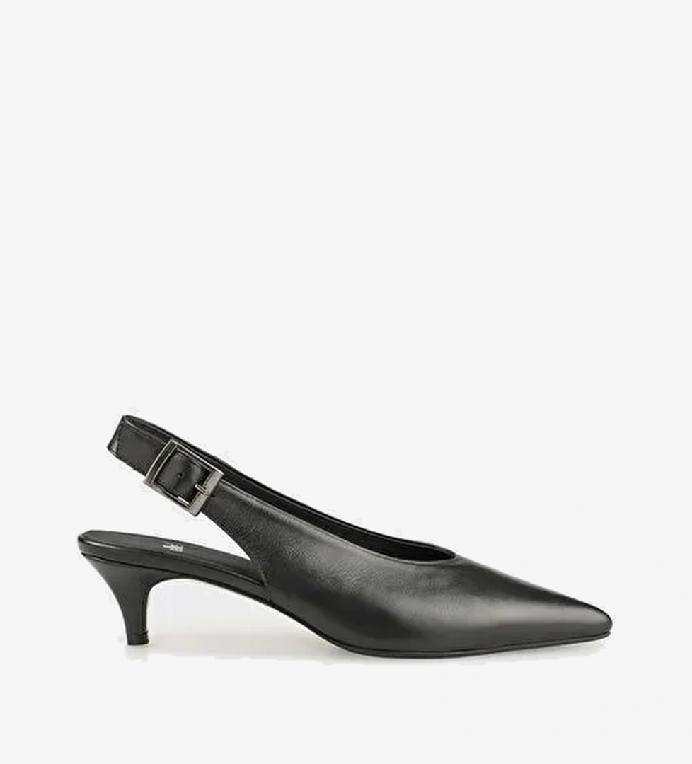 Siyah Deri Kadın Ayakkabı - Görsel 1