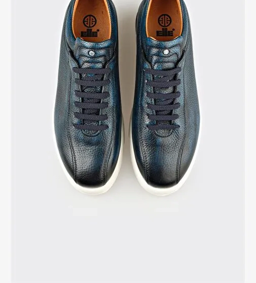 Lacivert Deri Erkek Günlük Ayakkabı - Görsel 1