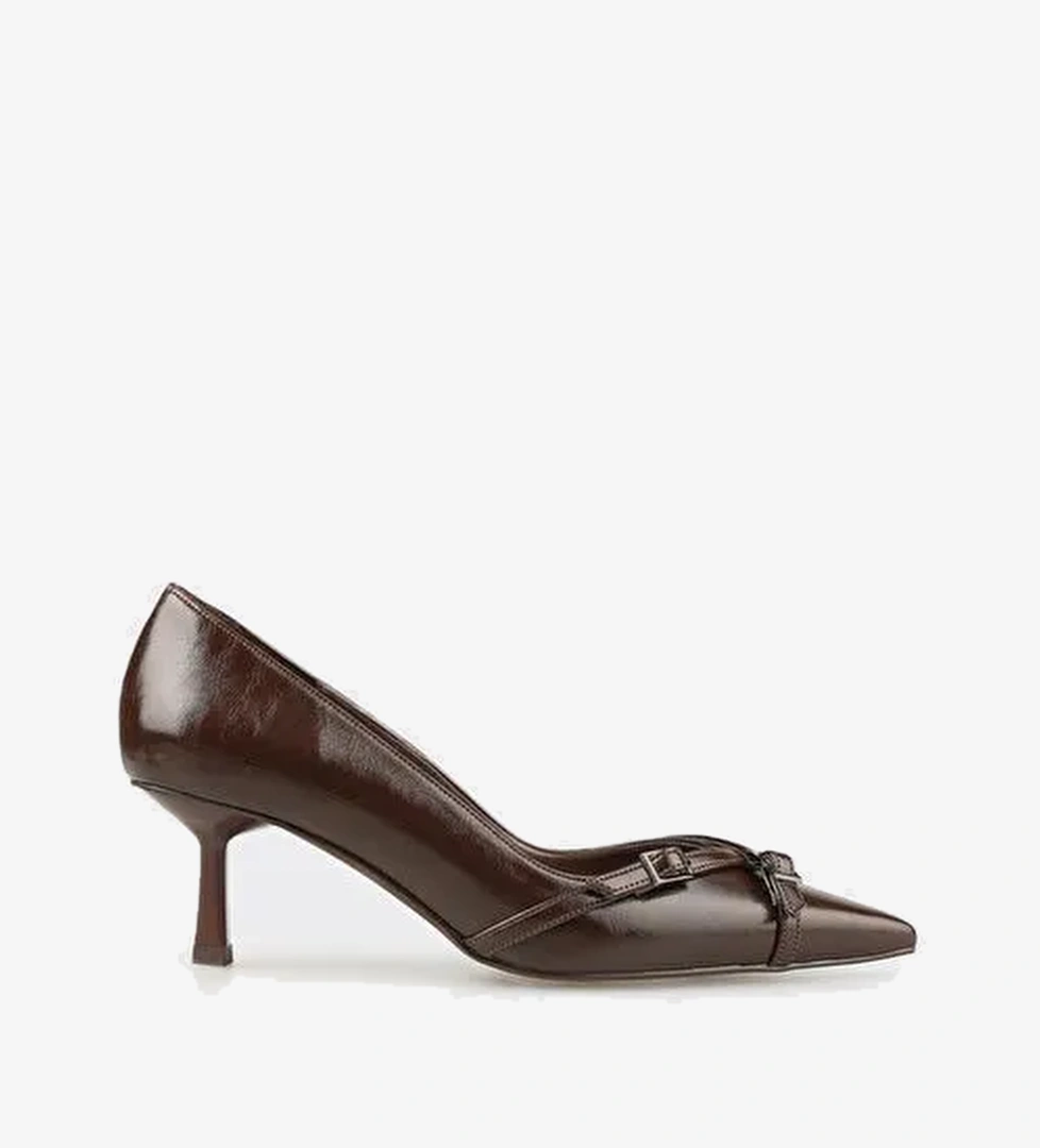 Kahve Kadın Orta Topuk Ayakkabı - Görsel 1