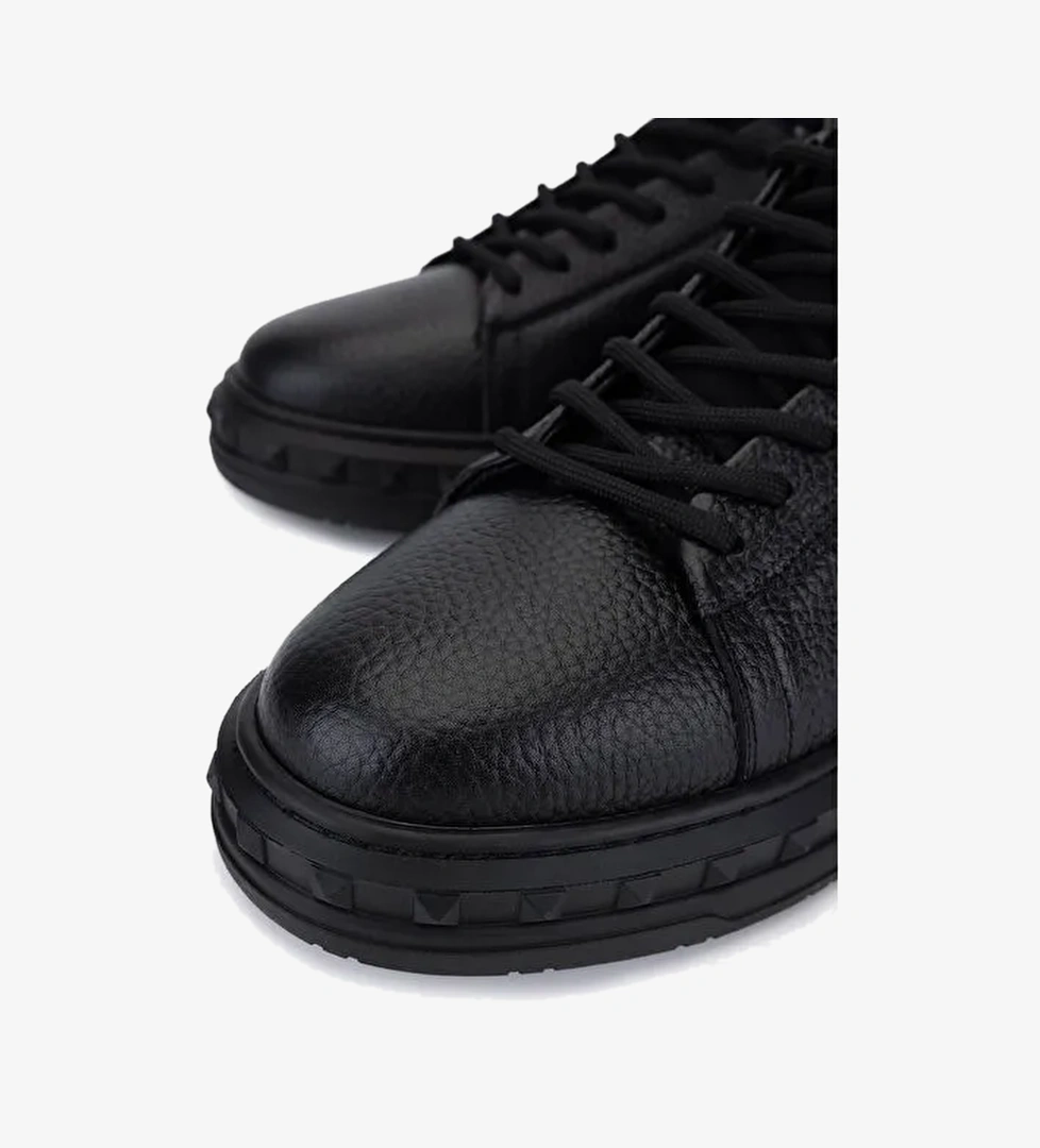 Tamer Tanca Erkek Siyah Deri Sneakers & Spor Ayakkabı - Görsel 1