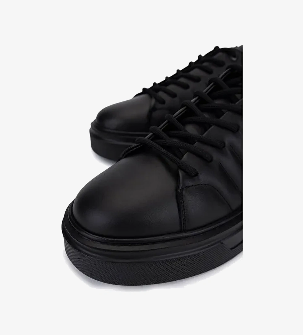 Tamer Tanca Erkek Hakiki Deri Siyah Deri Sneakers & Spor Ayakkabı - Görsel 1