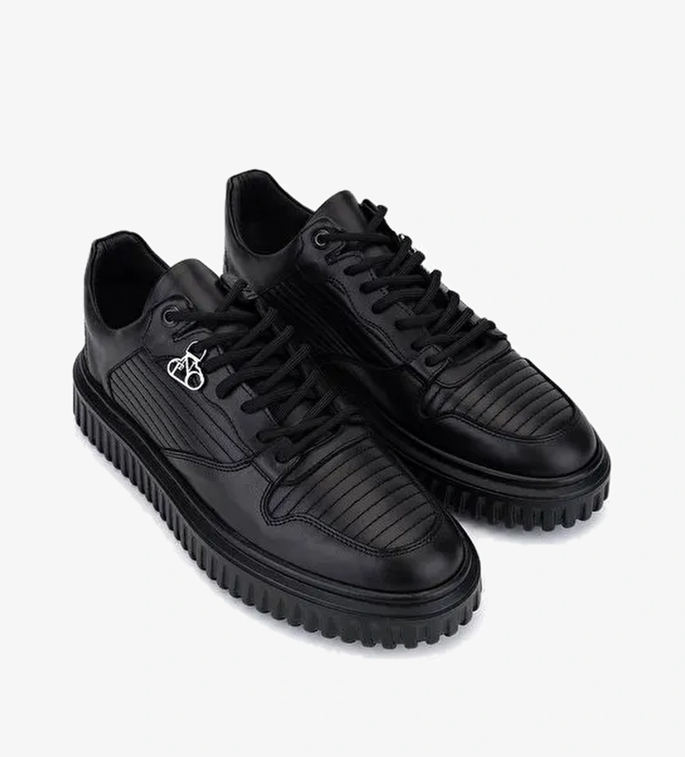 Tamer Tanca Erkek Siyah Deri Sneakers & Spor Ayakkabı