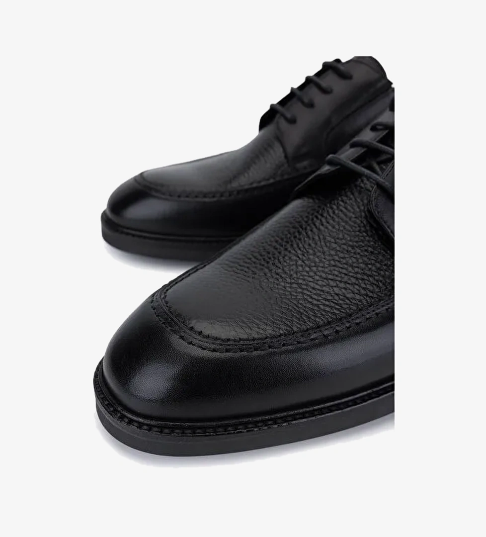 Tamer Tanca Erkek Hakiki Deri Siyah Klasik Ayakkabı - Görsel 1