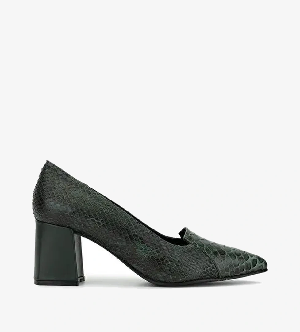 Tamer Tanca Kadın Hakiki Deri Yeşil Klasik Ayakkabı - Görsel 1