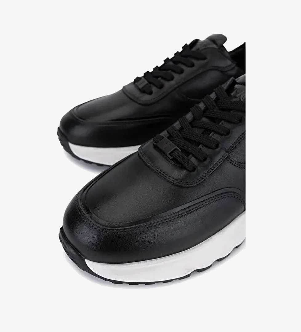 Tamer Tanca Erkek Hakiki Deri Siyah Sneakers & Spor Ayakkabı - Görsel 1