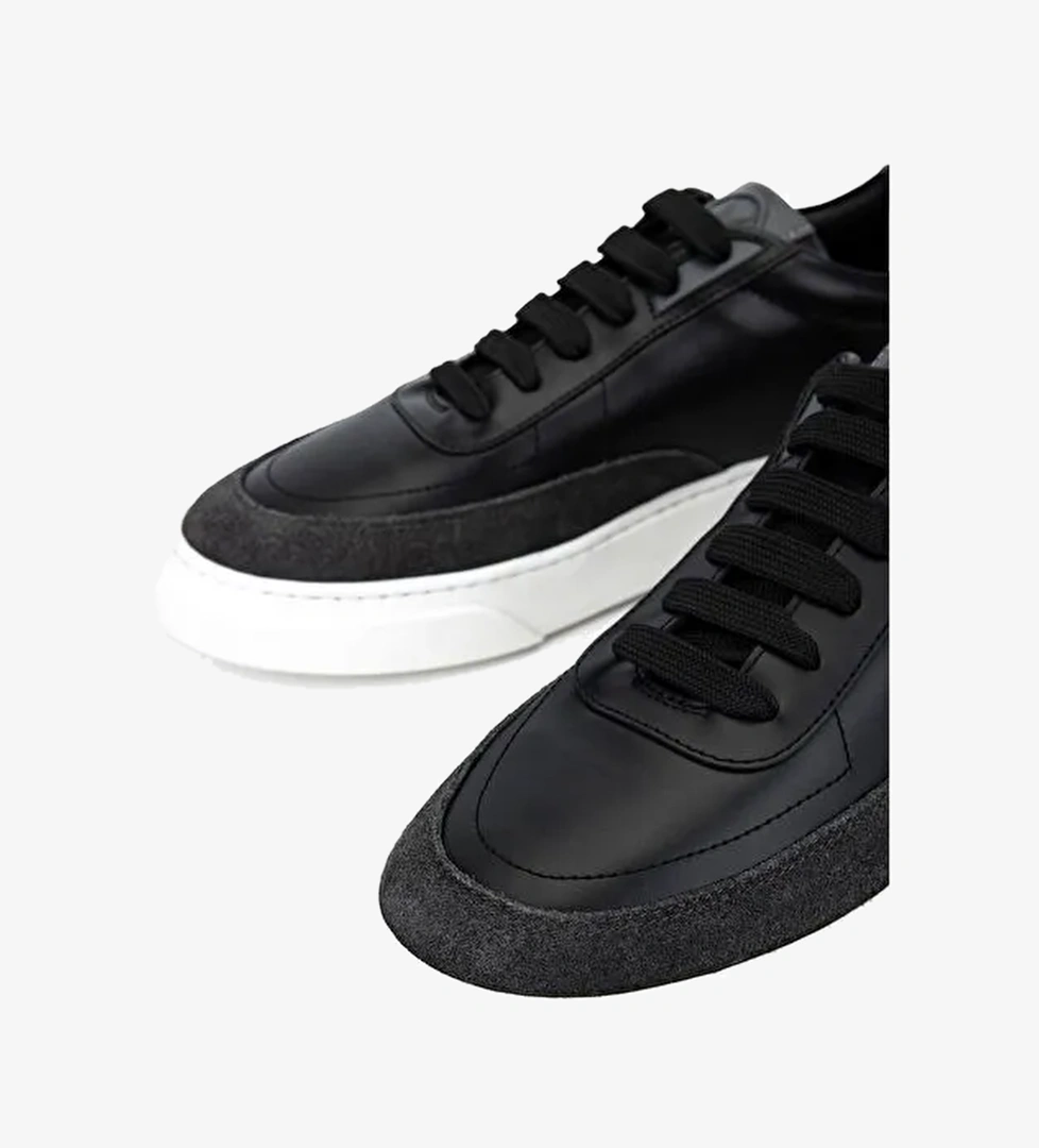 Mario Valentino Erkek Hakiki Deri Siyah Sneakers & Spor Ayakkabı - Görsel 1