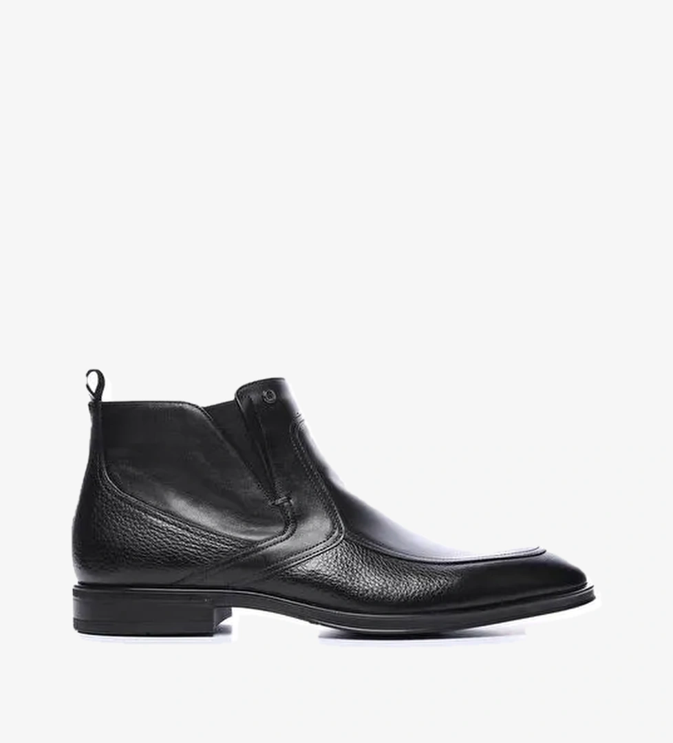 Tamer Tanca Erkek Hakiki Deri Siyah Klasik Bot - Görsel 1