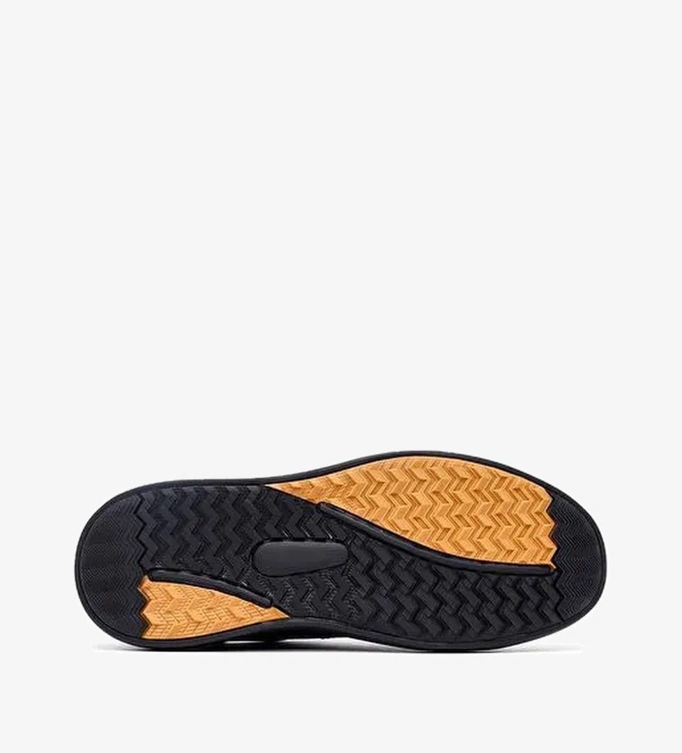 Erkek Siyah Bağcıklı Kalın Tabanlı Deri Sneaker 25WFD685318 - Görsel 1
