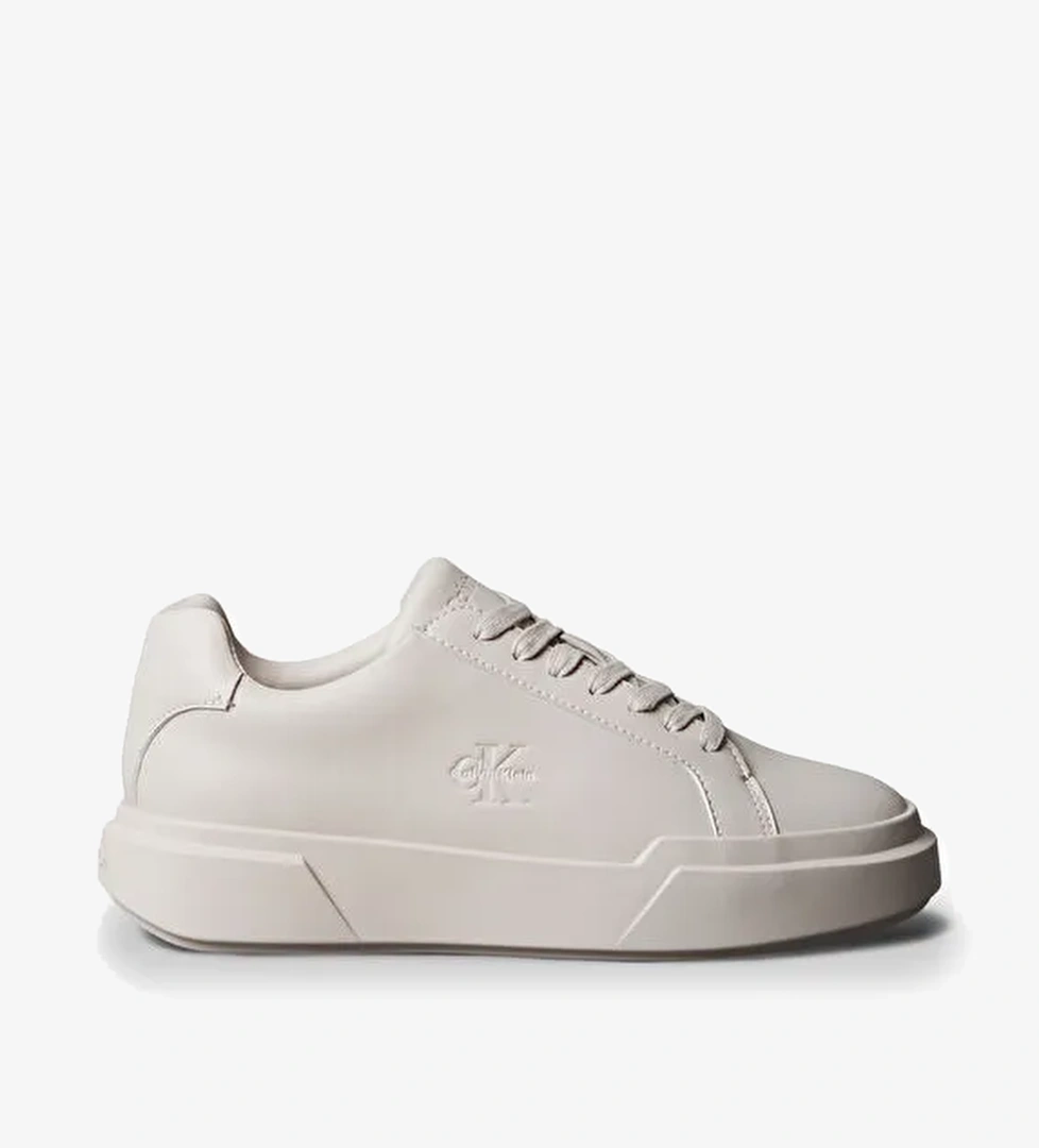 Calvin Klein Ekru Kadın Deri Sneaker YW0YW01947PA8 - Görsel 1