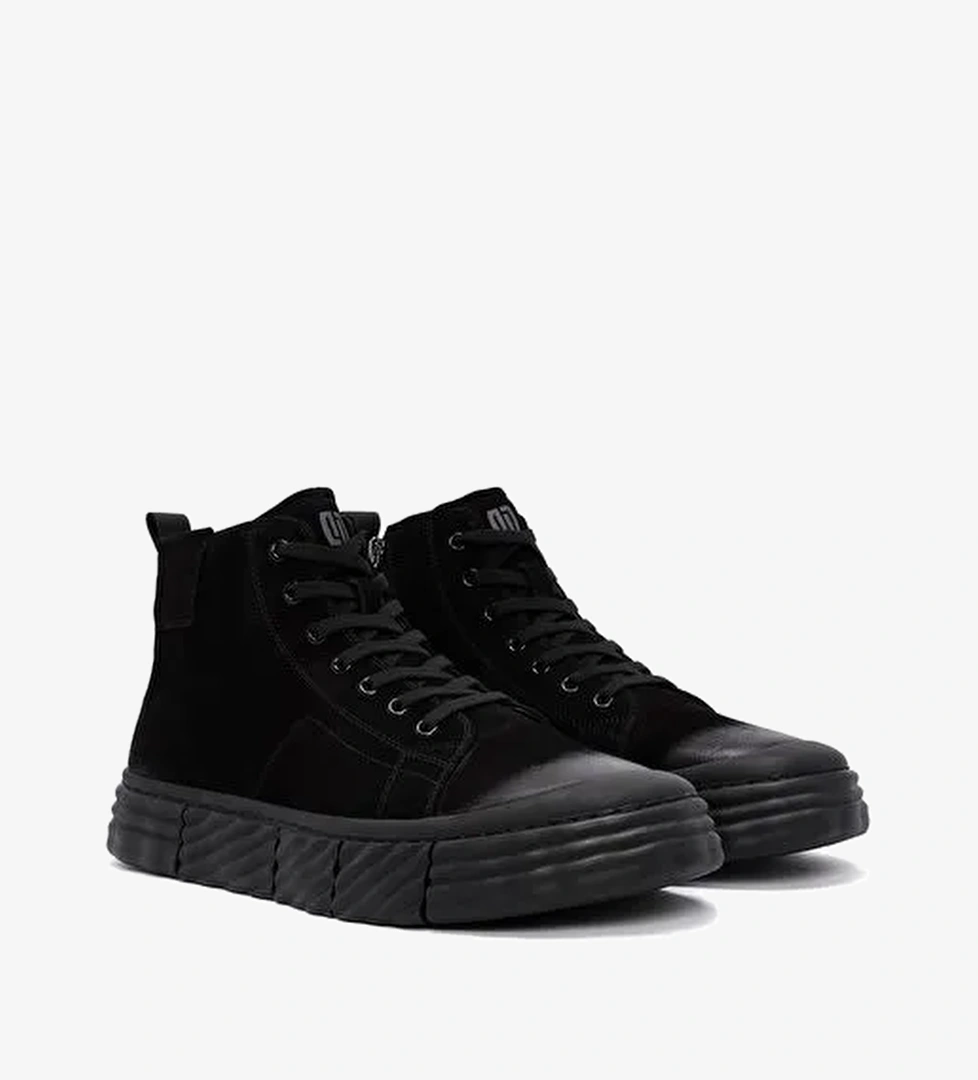 Erkek Siyah Fermuarlı Nubuk Spor Bot 25WFD6920V3 - Görsel 1