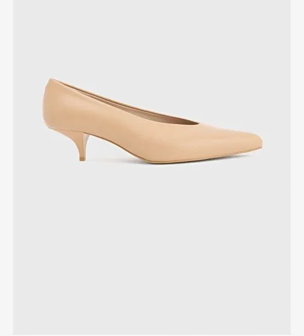 Deri Küçük Topuklu Ayakkabı - Görsel 1