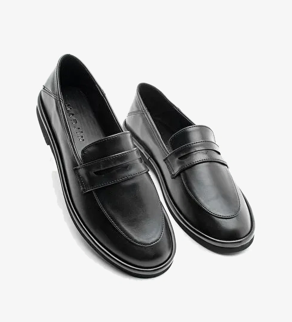 Kadın Loafer Düz Taban Makosen Günlük Ayakkabı Riston Siyah - Görsel 1