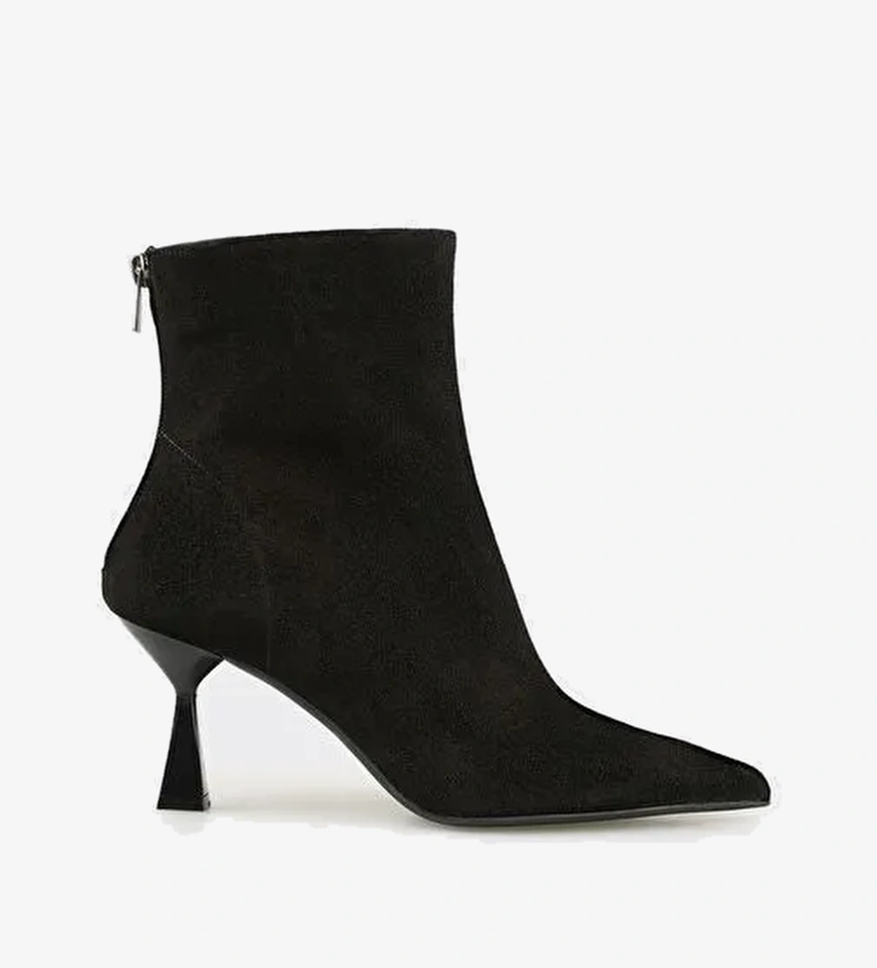 Siyah Deri Kadın Klasik Bot - Görsel 1