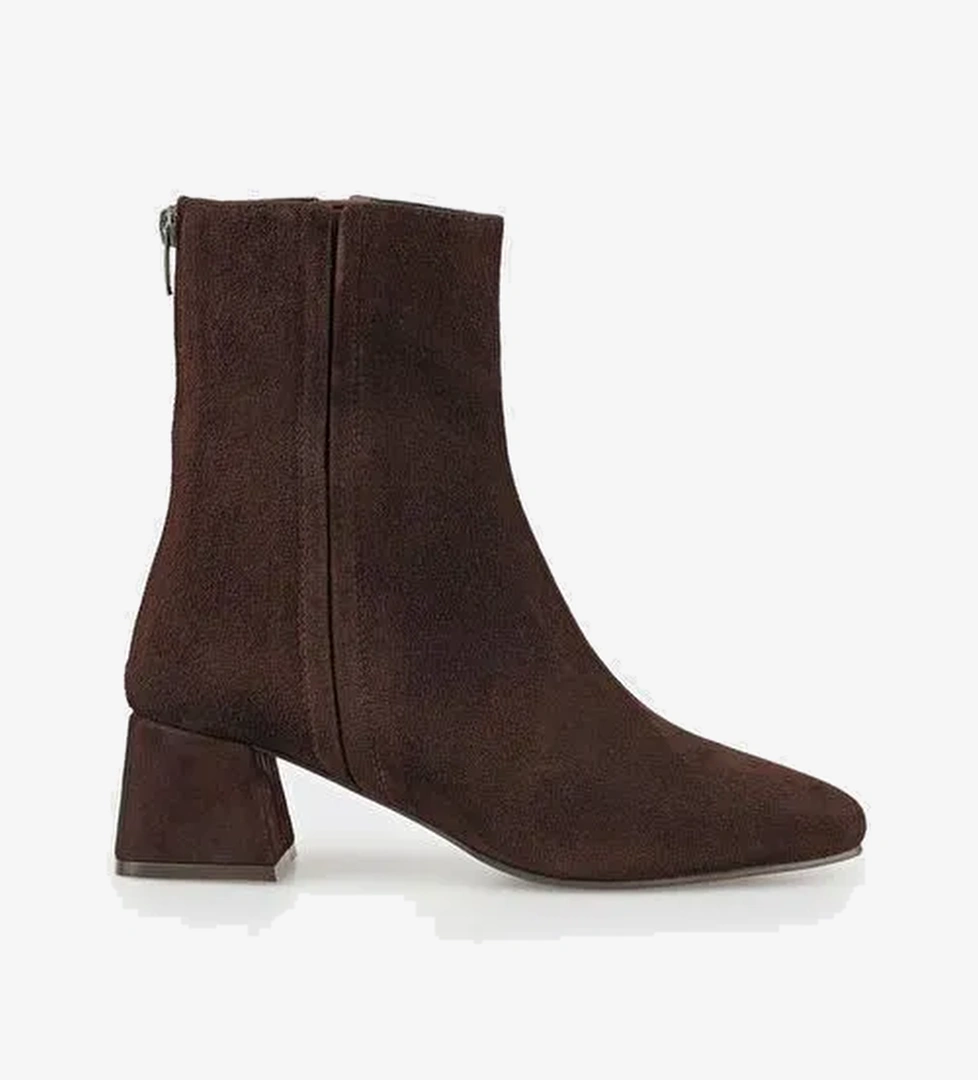 Kahve Deri Kadın Klasik Bot - Görsel 1