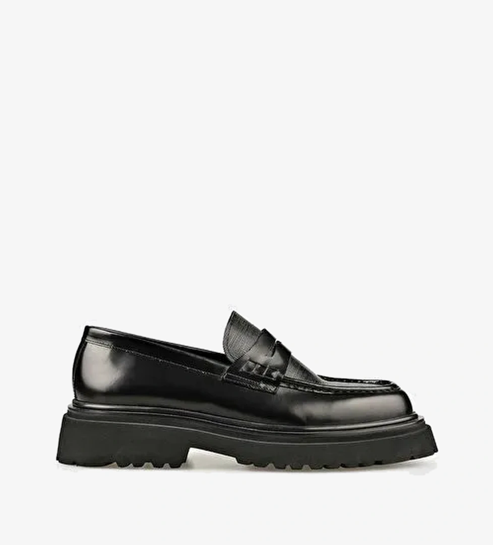 Siyah Deri Erkek Günlük Ayakkabı - Görsel 1