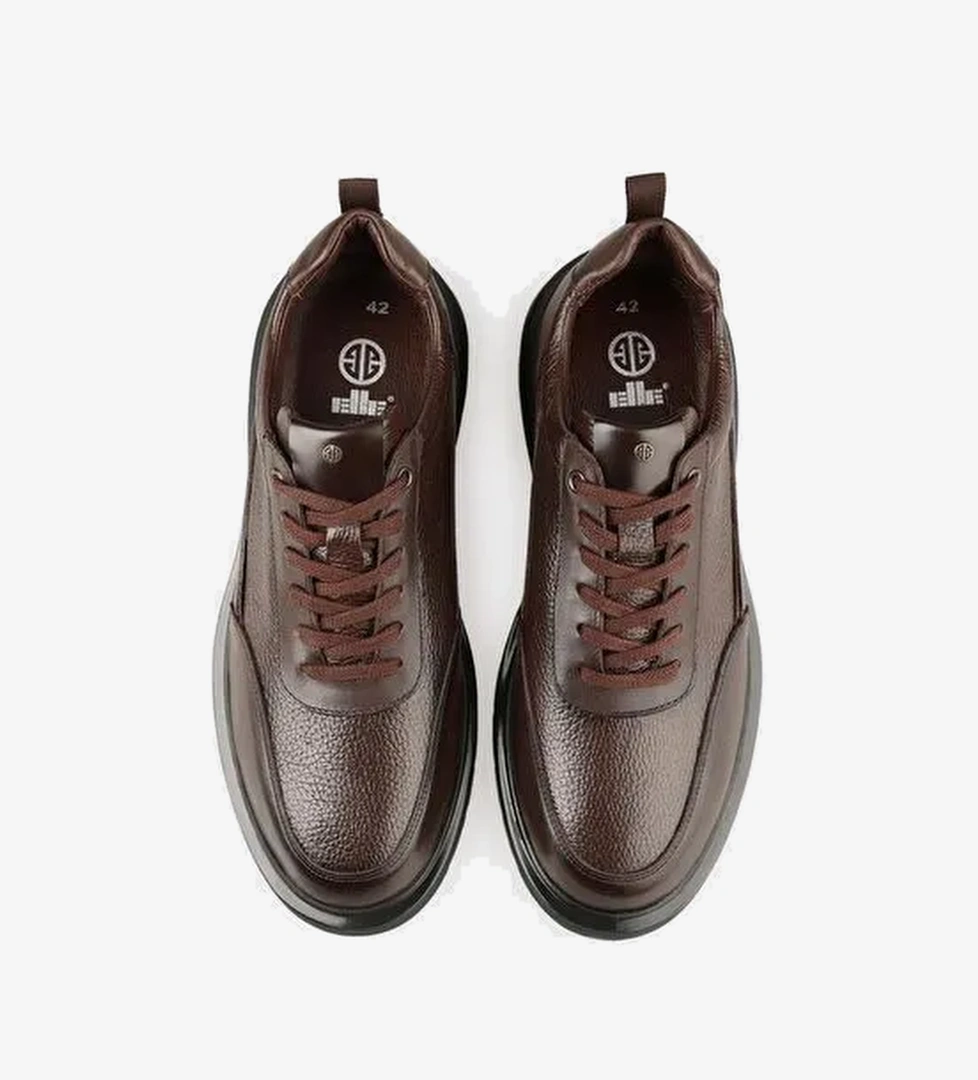 Kahve Deri Erkek Günlük Ayakkabı - Görsel 1
