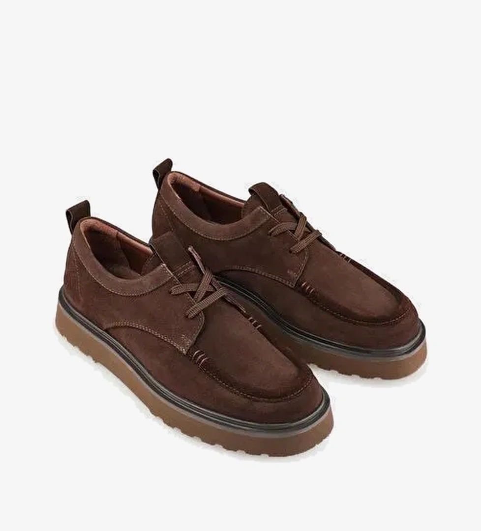 Kahve Deri Erkek Günlük Ayakkabı - Görsel 1