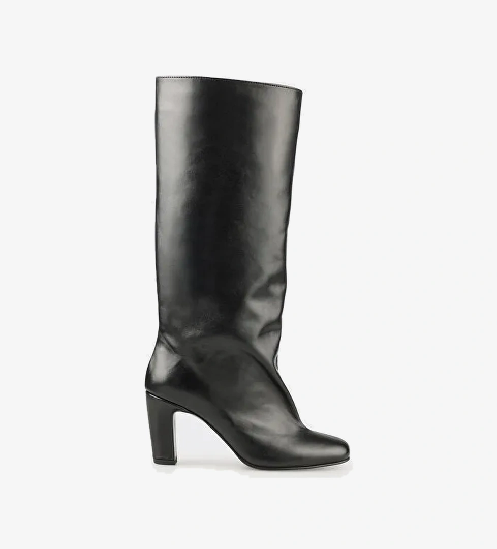 Siyah Deri Kadın Çizme - Görsel 1