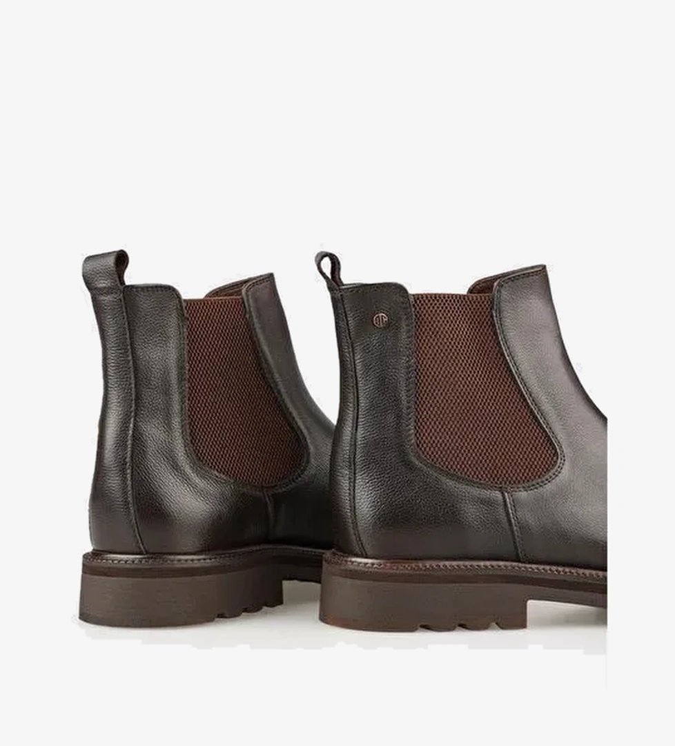 Kahve Deri Erkek Günlük Bot - Görsel 1