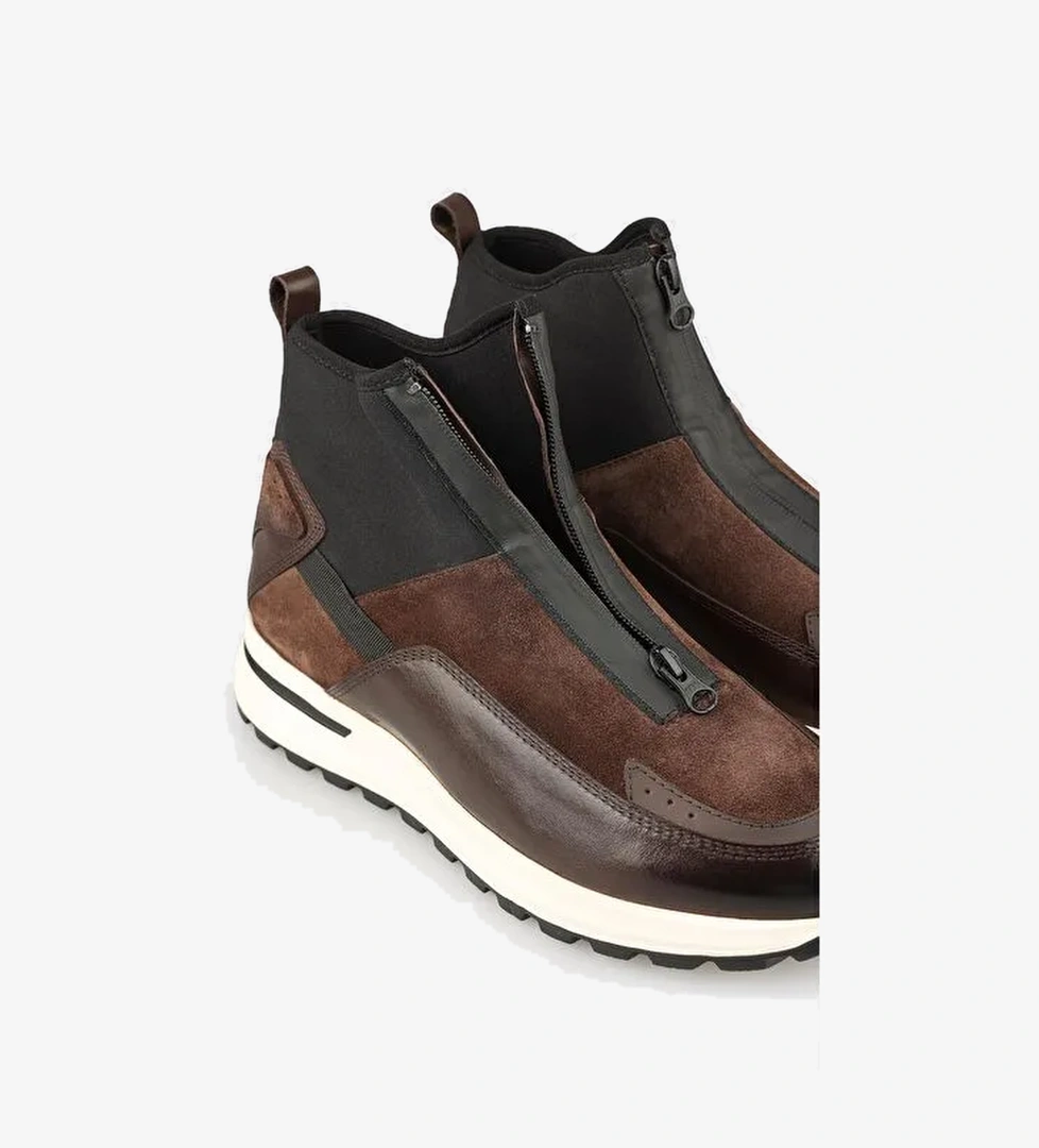 Kahve Deri Erkek Spor Bot - Görsel 1