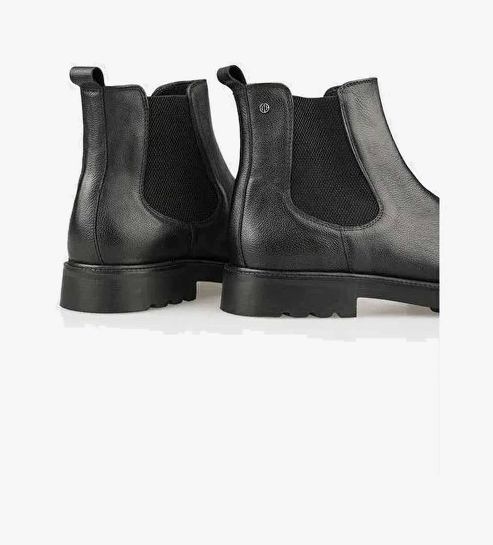 Siyah Deri Erkek Günlük Bot - Görsel 1