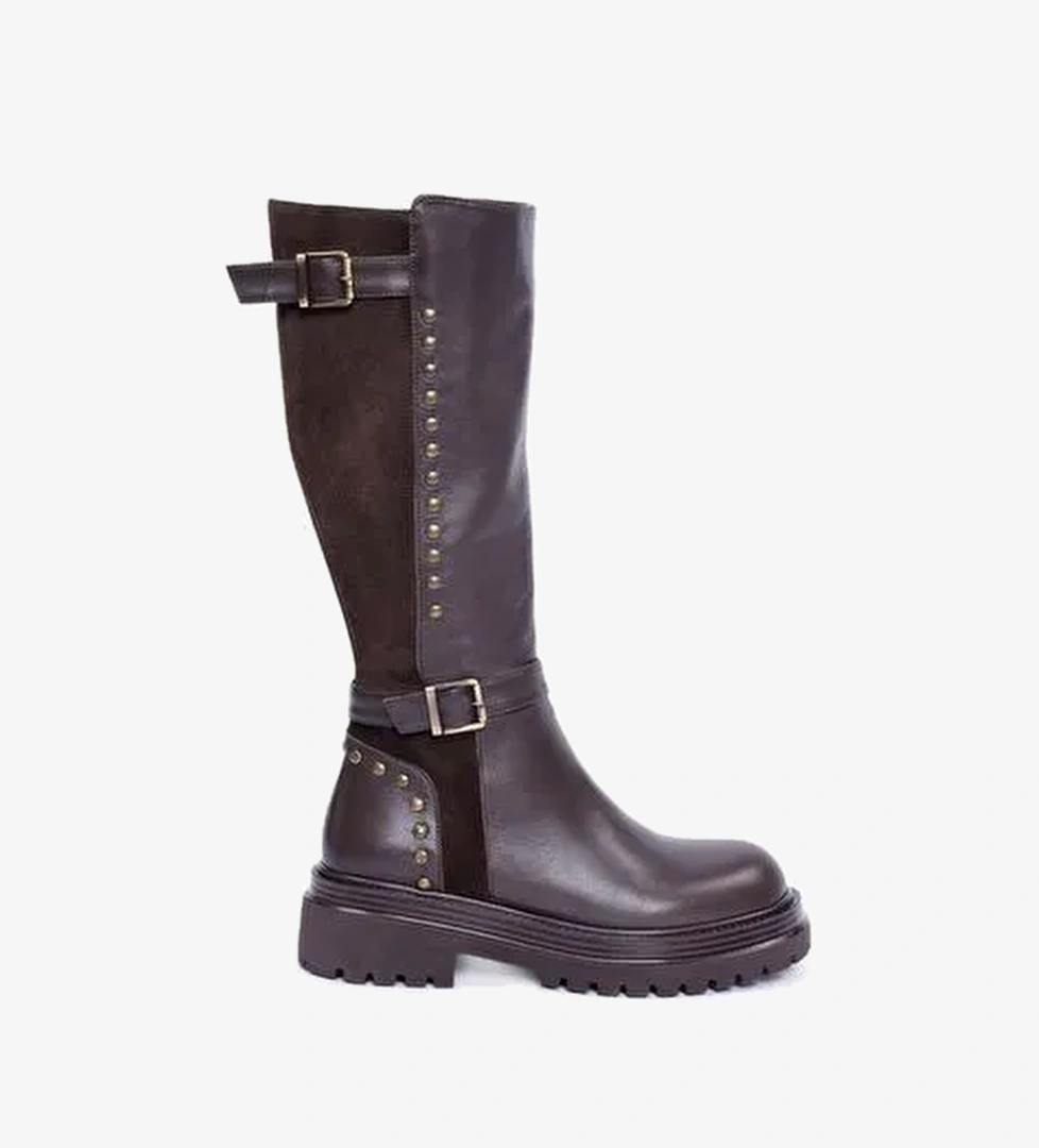 Trock Detaylı Deri Çizme - Görsel 1